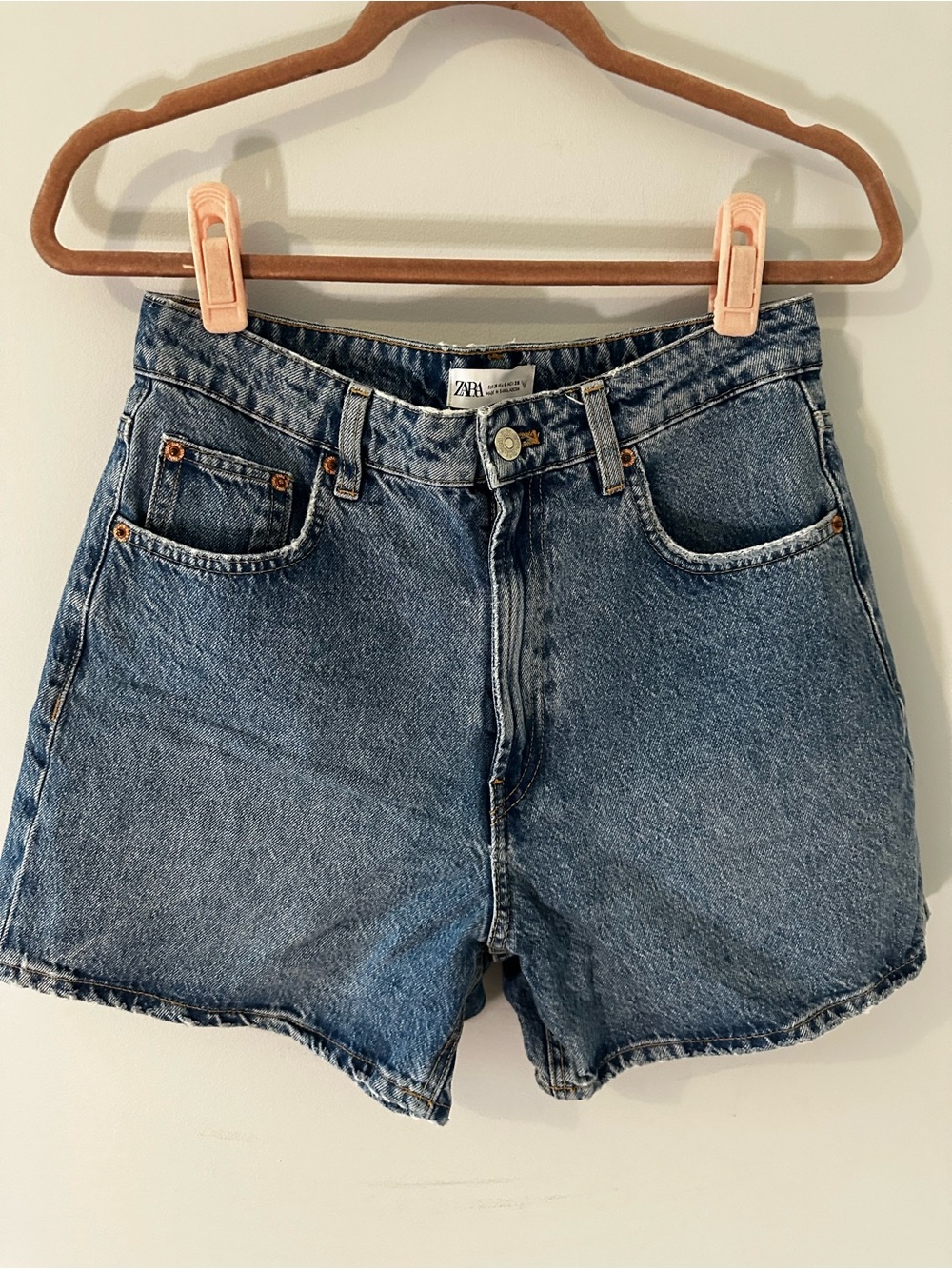 ZARA Blue Denim High-Rise Women’s Shorts